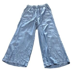 Thread & Supply Wide Leg Crop Pants Womens Blue Small Super Soft Relaxed Fit NWT